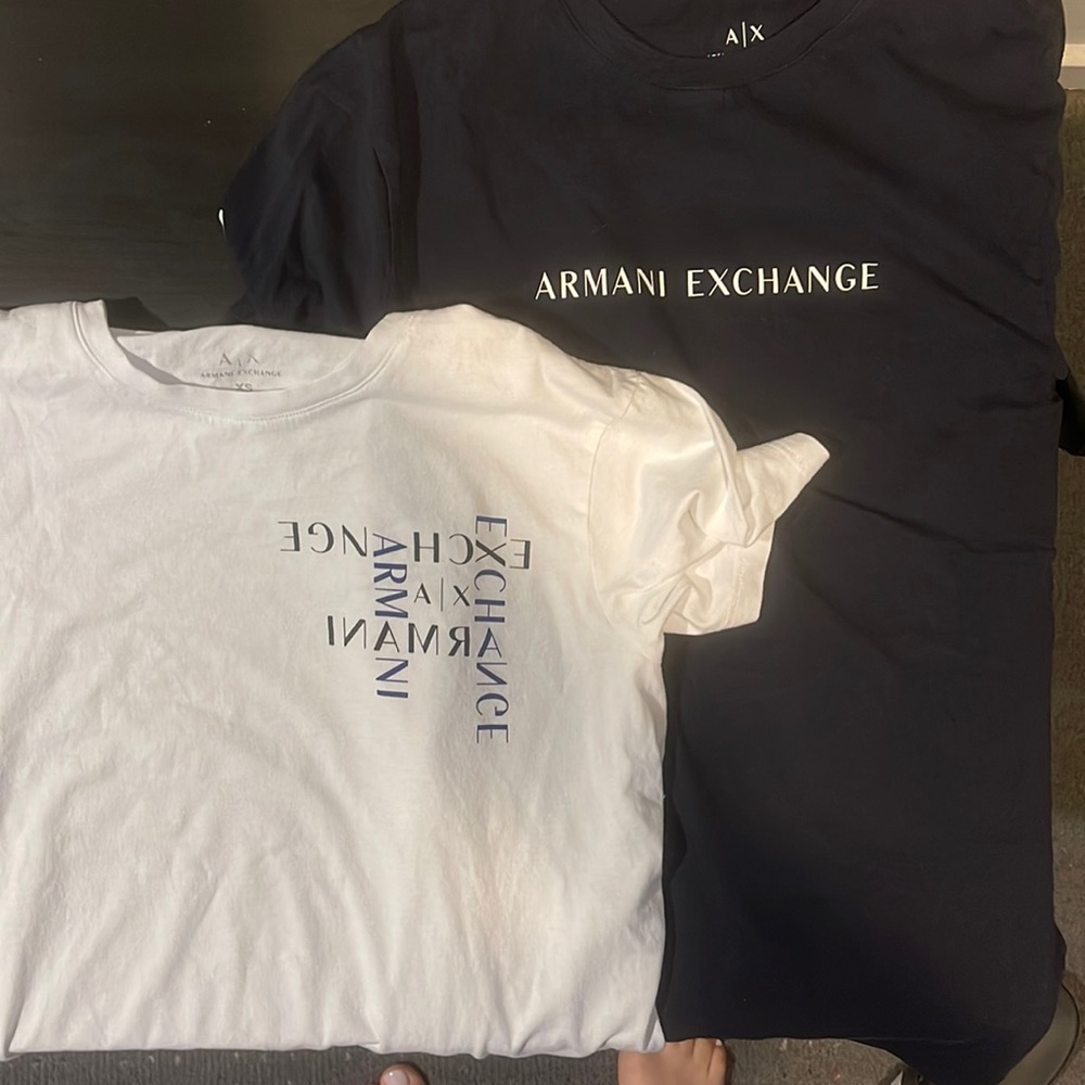 2 mens armani Xchange logo tshirts